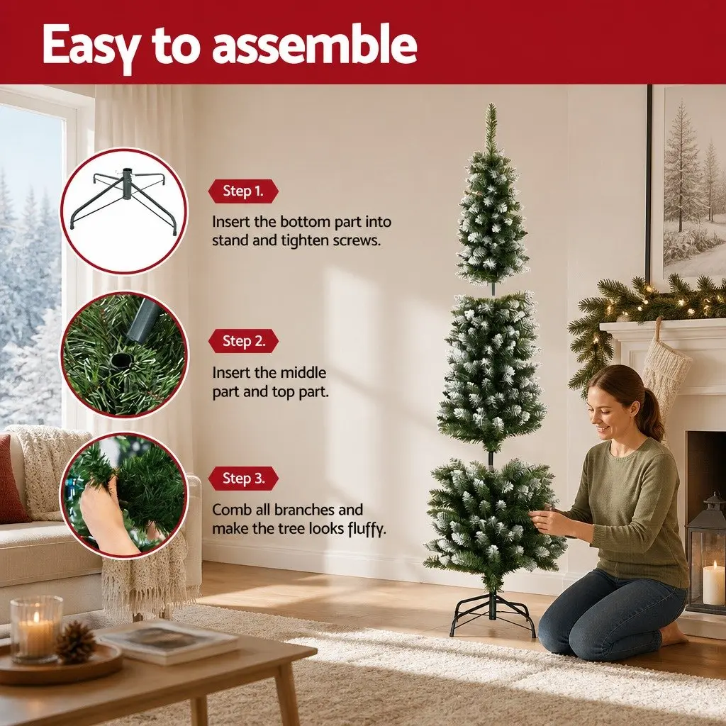 1.8m Green Snowy Christmas Tree with 300 Tips