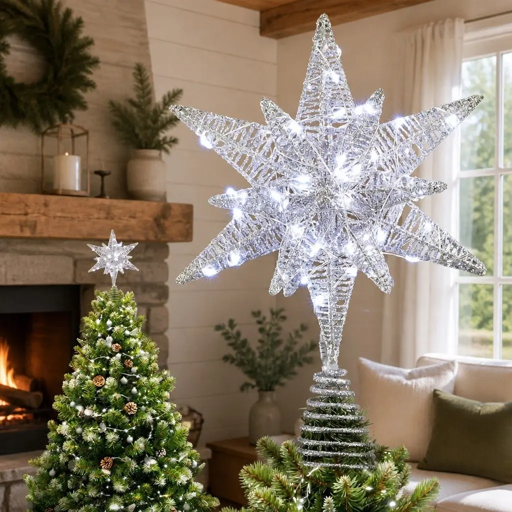 3D Christmas Tree Topper Star with LED Lighting