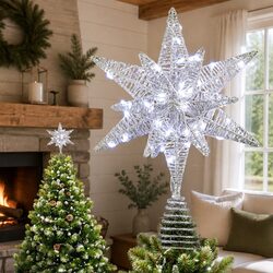 Durable 3D Christmas Tree Topper Star with LED Lighting
