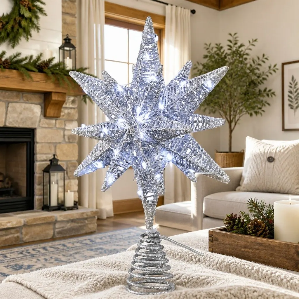 3D Christmas Tree Topper Star with LED Lighting