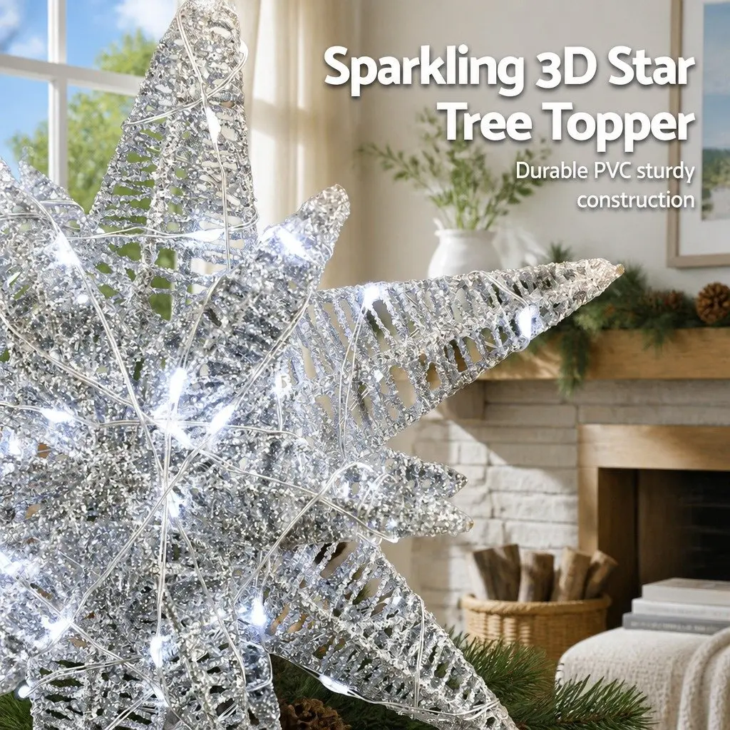 3D Christmas Tree Topper Star with LED Lighting