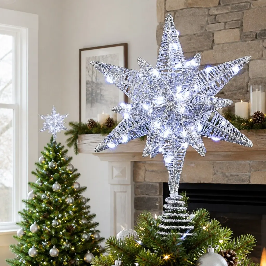 3D Christmas Tree Topper Star with LED Lighting