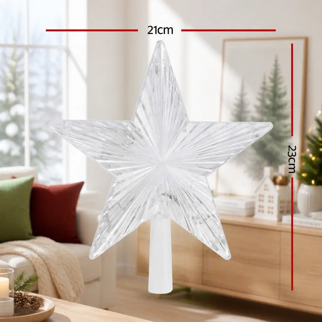 Christmas Tree Topper Star Plastic 21cm x 6cm x 23cm Multi-colour