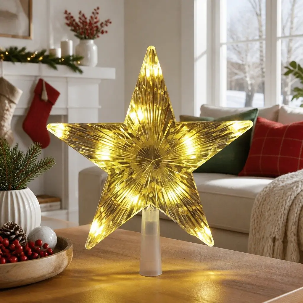 Christmas Tree Topper Star Plastic 21cm x 6cm x 23cm Multi-colour