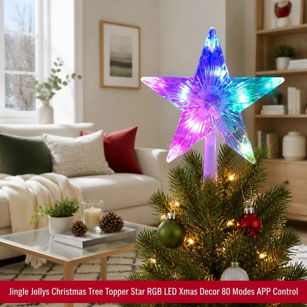 Christmas Tree Topper Star Plastic 21cm x 6cm x 23cm Multi-colour