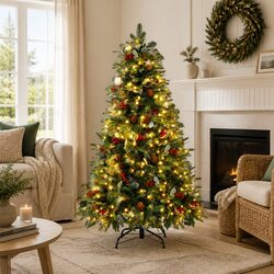 Sturdy 1.5m LED Christmas Tree with 160 Warm Lights