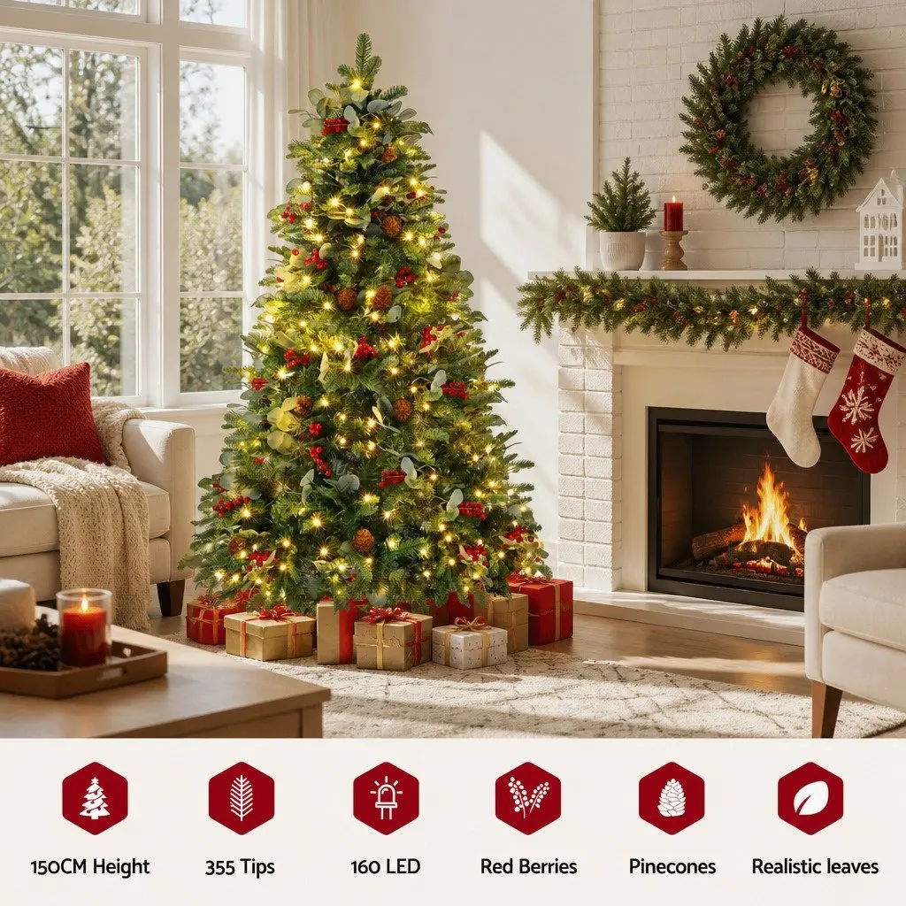 Christmas Tree PE PVC 150cm Green LED
