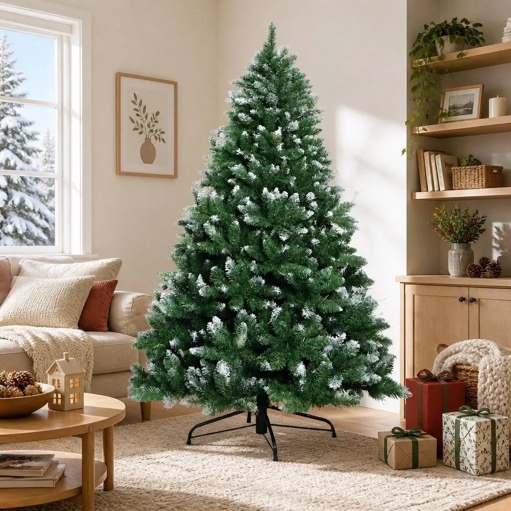 Christmas Tree PVC 1.8m Snowy Green Faux Fir