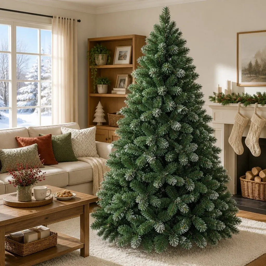 Christmas Tree PVC 1.8m Snowy Green Faux Fir