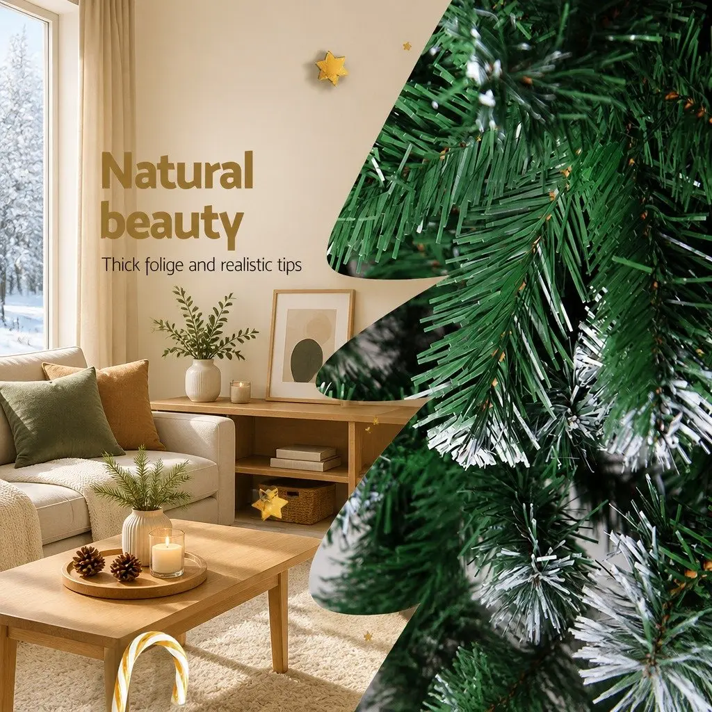 Christmas Tree PVC 1.8m Snowy Green Faux Fir