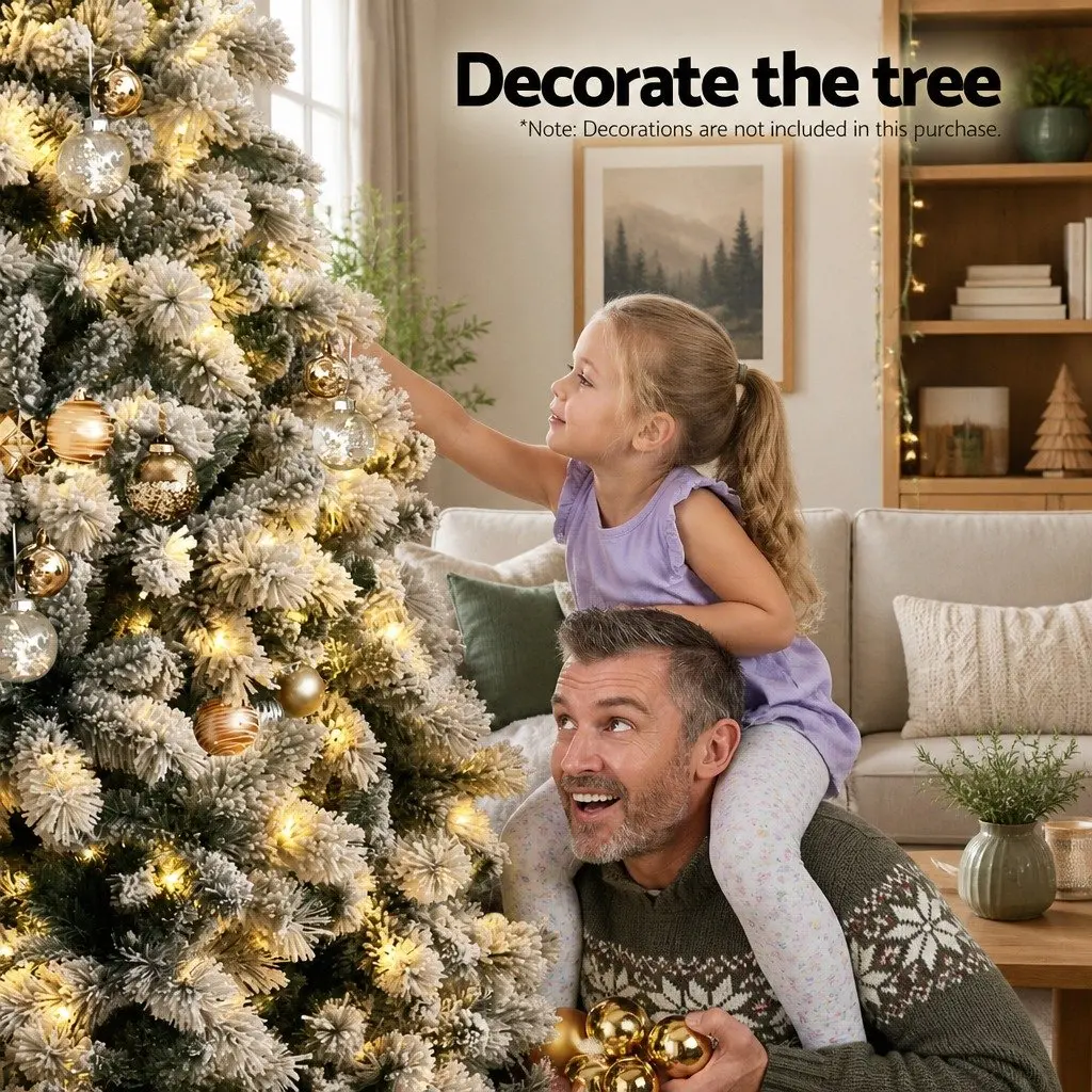 Christmas Tree Snow Flocked 1.8m Pre-Lit LED Green
