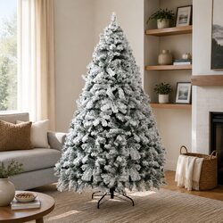 Sturdy 1.8m Snow Flocked Fir Christmas Tree with 468 Tips