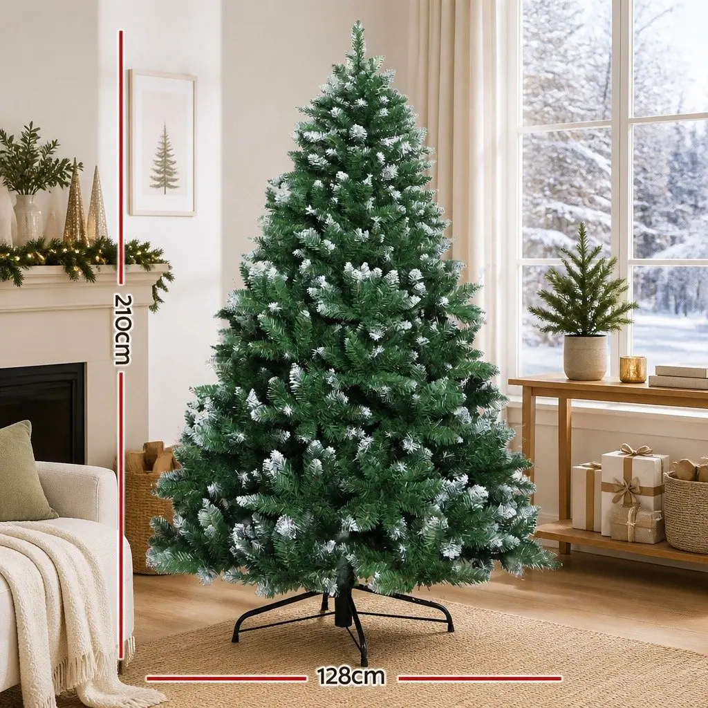 Christmas Tree PVC 7FT Snowy Green 905 Tips Indoor Holiday Decoration