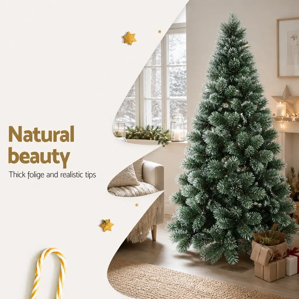 Christmas Tree PVC 7FT Snowy Green 905 Tips Indoor Holiday Decoration