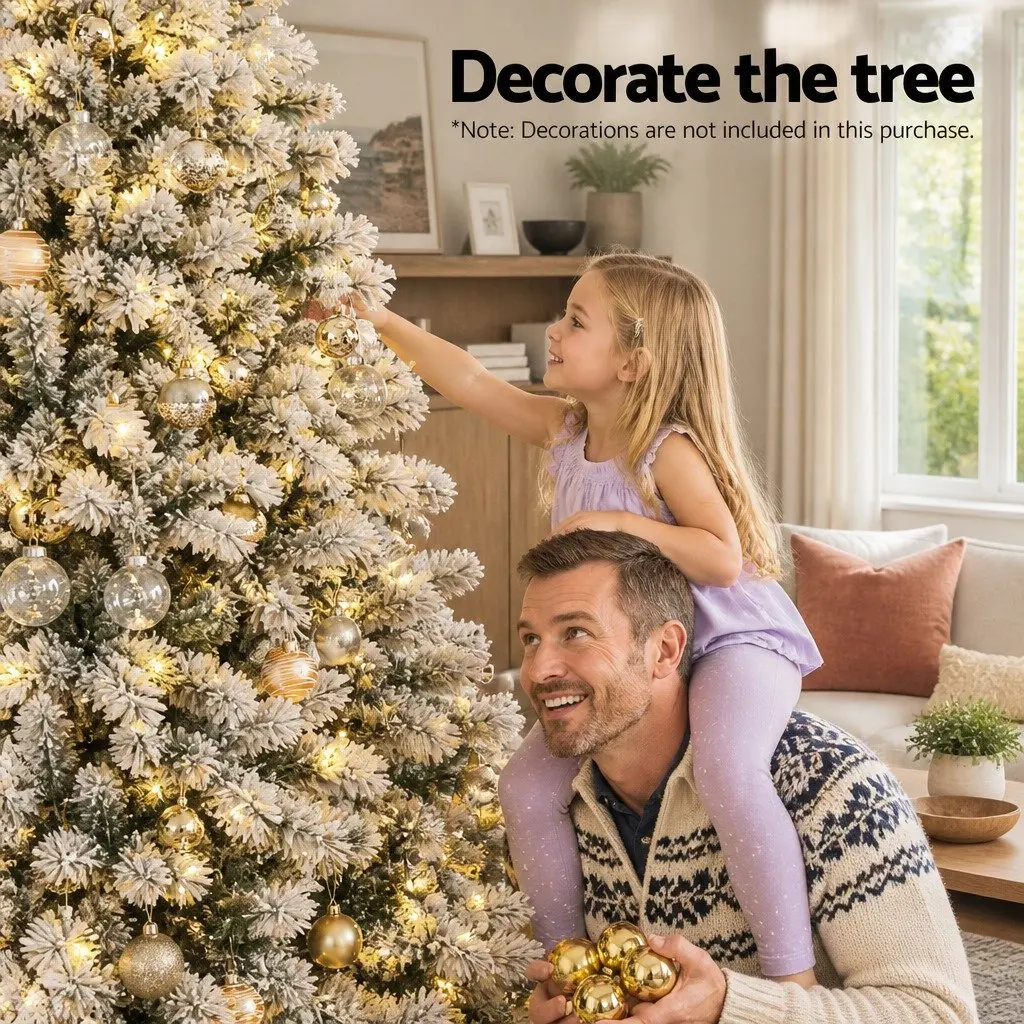 Pre-Lit Christmas Tree Snow Flocked PVC 2.1m Warm White LED
