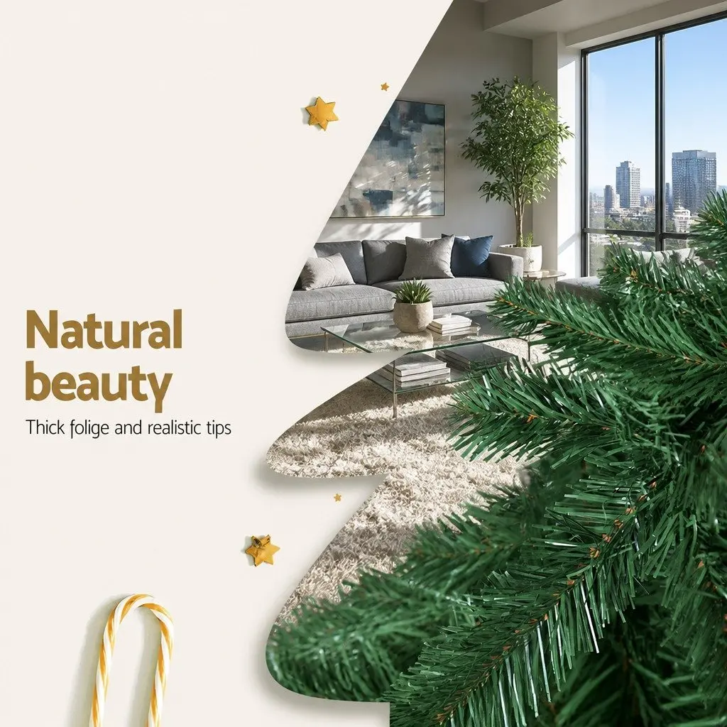 Artificial Fir Christmas Tree Green 2.1m 905 Tips for Festive Home Decoration