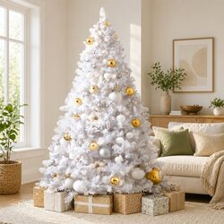 7FT White Christmas Tree with 1000 PVC Branch Tips