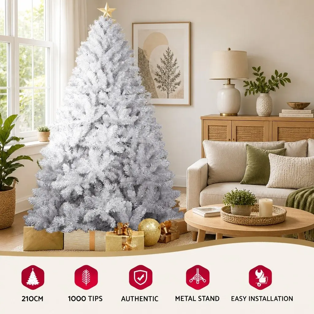 Artificial Christmas Tree PVC 2.1m White 1000 Tips
