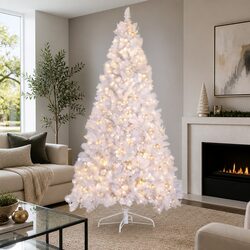 Sturdy 2.1m White Christmas Tree with 500 LED Lights