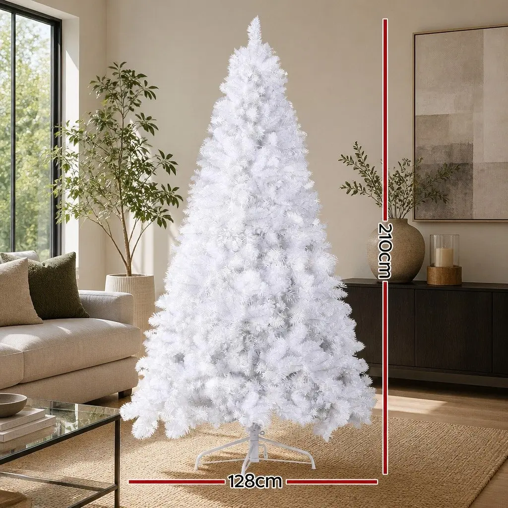Christmas Tree PVC 2.1m White with 500 LED Lights