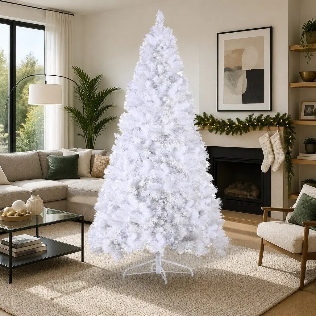 Christmas Tree PVC 2.1m White with 500 LED Lights