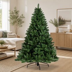 Durable 2.4m Green Artificial Christmas Tree with Metal Stand