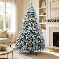 2.4m Snow Flocked Christmas Tree with 1165 Tips