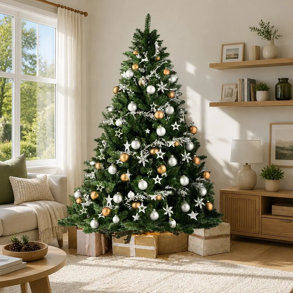 Artificial Christmas Tree PVC 2.7m Green Fir Tree with Metal Stand
