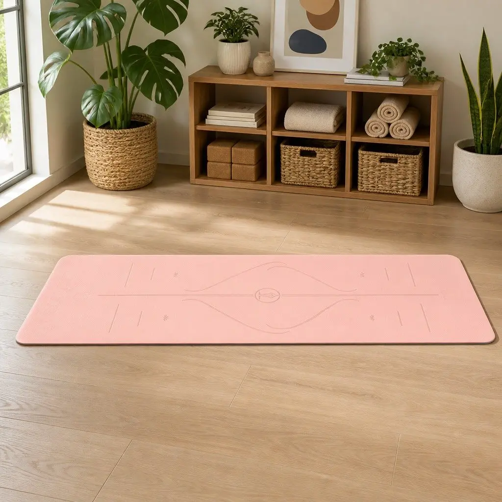 Yoga Mat TPE 183cm Dual-Color Non-Slip Pink