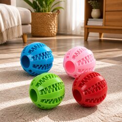 Pink Treat Ball for Dogs Interactive Toy Pet Playing Park Home Durable Chew