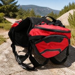 Dog Backpack Harness Red Medium Padded Handle Reflective Pet Carrier Pack M