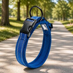 Durable Dog Collar with Reflectors and Safety Lock Buckle
