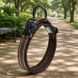 Durable Reflective Dog Collar with Safety Lock Clip
