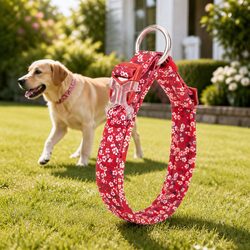 Durable Floral Dog Collar Large with Secure Buckle