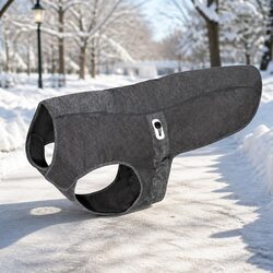 Charcoal XL Dog Winter Coat with Antibacterial Feature