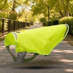Dog Track Jacket Waterproof Reflective Visibility Safety Coat Yellow Large Pet