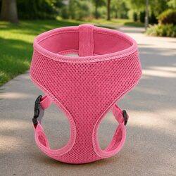 Pink XS Dog Harness with Steel D Ring – Breathable Mesh