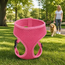 Pink XL Dog Harness with Steel D Ring Adjustable Fit