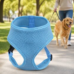 Adjustable Blue Dog Harness with Breathable Mesh for XS