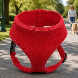 Durable Large Red Dog Harness with Adjustable Chest Belt