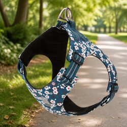 Floral Design Dog Harness - Lightweight & Adjustable M