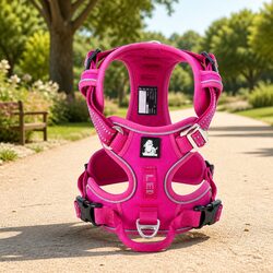 Reflective XL Pink No Pull Dog Harness with Breathable Mesh