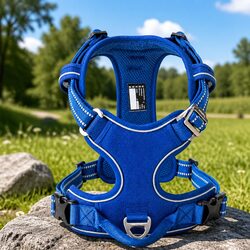 No Pull Dog Harness Breathable Mesh Reflective Nylon Webbing Easy On Off M