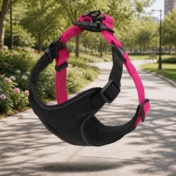 Dog Harness Adjustable Straps Pink M Size Pet Control Walking Training
