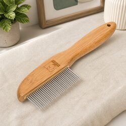 Bamboo Dog Grooming Brush with 31 Rounded Teeth