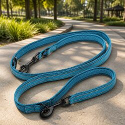 Multi-Function Dog Lead Leash Blue M Training Exercise Hands Free Tether