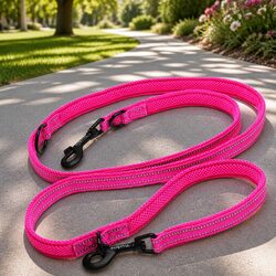 Multi-Function Dog Lead Leash Pink Small Training Exercise Daily Walking