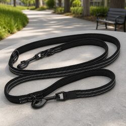 Multi-Function Dog Lead Leash Long Tether Traffic Training Exercise Black M