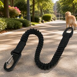 Shock Absorbing Bungee Leash Extension - Medium Black