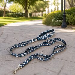 Small Floral Design Dog Lead with Neoprene Handle